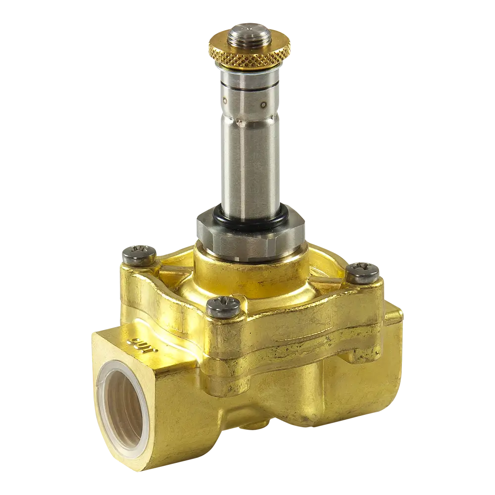 Direct pilot solenoid valves with linked diaphragm